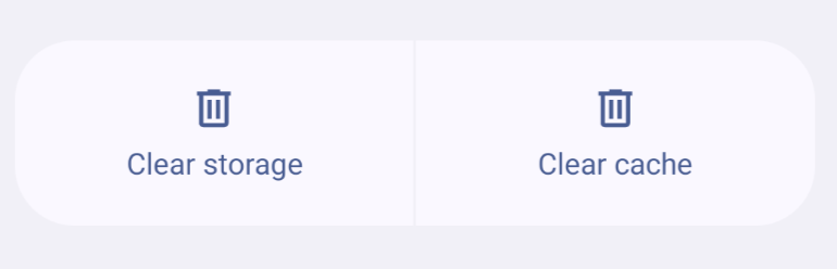 Screenshot of Clear Cache button on settings screen.